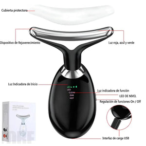 MASAJEADOR FACIAL 7 LUCES LEDS RECARGABLE